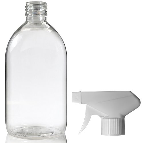 500ml Clear PET Sirop Bottle With Trigger Spray