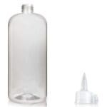 1000ml Clear Boston Bottle With 28mm Spout Cap