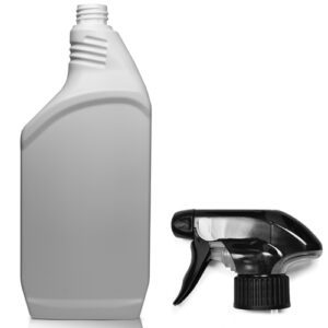 1 Litre White Plastic Trigger Bottle With Trigger Spray