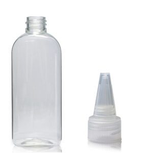 100ml Clear Oval Bottle With Spout Cap