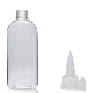 100ml Clear Oval Bottle With Spout Cap