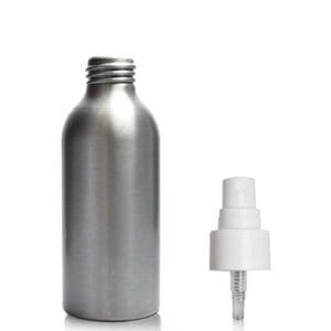 125ml aluminium bottle with white spray