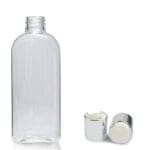 250ml Clear PET Oval Bottle With Silver Disc Top