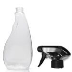 500ml Clear trigger bottle with black spray