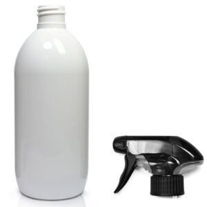 500ml White PET Olive Bottle & Trigger Spray