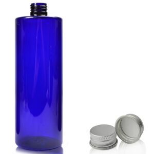 500ml Cobalt Blue PET Plastic Bottle With Aluminium Cap