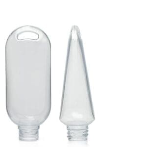 50ml Clear PVC Tottle Bottle & Clip (No Cap)