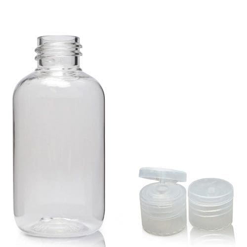 60ml Clear PET Bottle & Flip Top Cap - Ampulla Ltd - 0161 367 1414