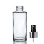 100ml Glass Simplicity Bottle w Black and Silver Atomiser