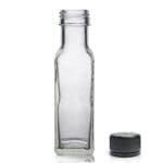 100ml Clear Glass Marasca Bottle & Black Plastic T/E Cap