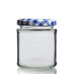 190ml glass jar with gingham pattern lid