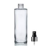 200ml Glass Simplicity Bottle w Black and Silver Atomiser