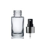 30ml Glass Simplicity Bottle w Black and Silver Atomiser