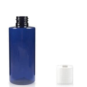 100ml Cobalt Blue PET Plastic Bottle & Disc Cap