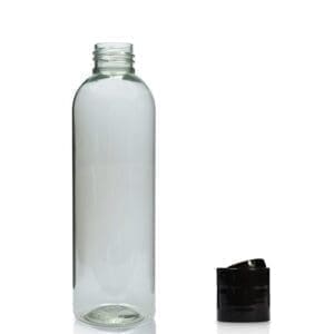 200ml RPET Boston bottle w black disc