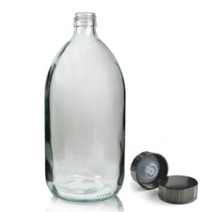 1000ml Clear Glass Sirop Bottles with screw cap