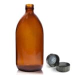 1000ml Amber Glass Syrup Bottle With Polycone Cap