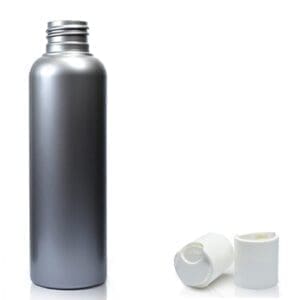 100ml Silver Plastic Bottle With Disc Top Cap