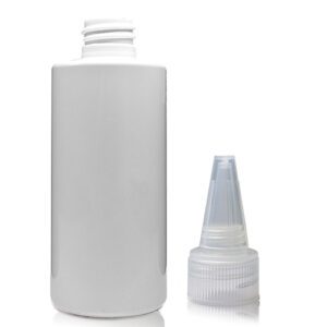 100ml White PET Plastic Bottle With Spout Cap