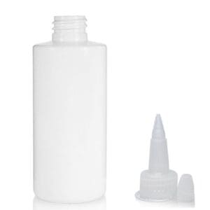 100ml White PET Plastic Bottle With Spout Cap
