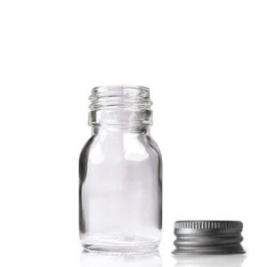 30ml Clear Glass Sirop Bottle w Aluminium Cap