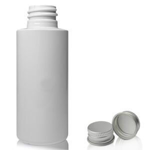 50ml White PET Plastic Bottle With Aluminium Cap