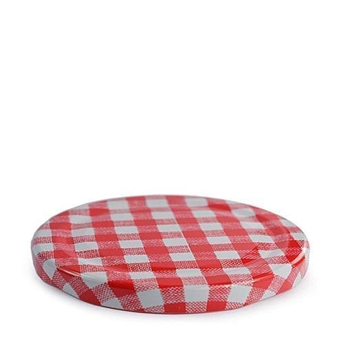 82mm red patterned gingham lid