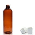 100ml Amber Plastic Bottle With Disc Top Cap