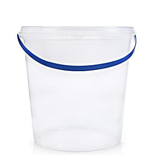 2.3 Litre Clear Bucket With Blue Handle