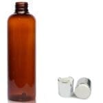 250ml Amber Plastic Bottle With Disc Top Cap