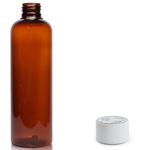 250ml Amber Plastic Bottle With Child Resistant Cap