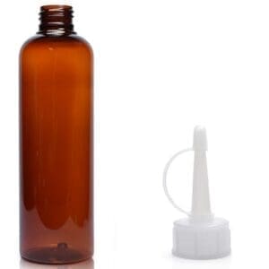 250ml Amber Plastic Bottle & Spout