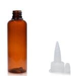 100ml Amber Plastic Bottle With Spout Cap