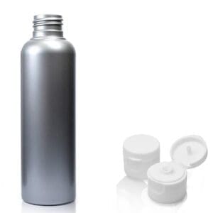 100ml Silver Plastic Bottle With Flip Top Cap