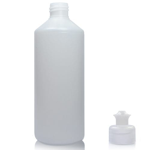 500ml Natural HDPE Bottle & Pull Top Cap
