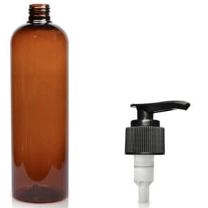 500ml Amber Plastic Bottle With Lotion Pump