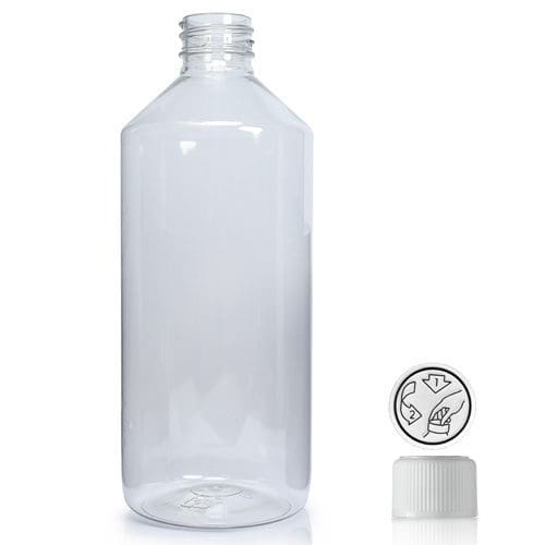 500ml Clear PET Plastic Round Bottle & CR Cap