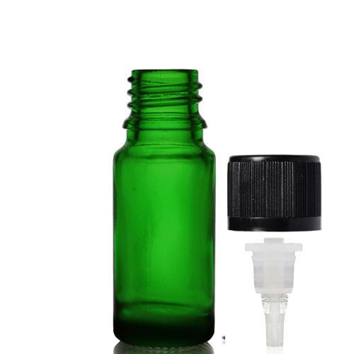 10ml Tall green glass dropper with crc cap