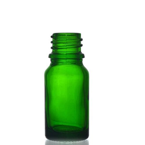 10ml tall green glass dropper bottle
