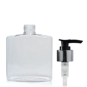 250ml Clear Rectangular Bottle With Lotion Pump