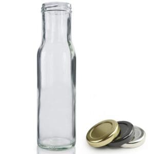 250ml round glass sauce bottle w c
