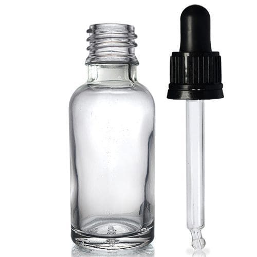 30ml Tall Clear Glass Dropper Bottle with pipete
