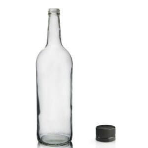 1 Litre Clear Glass Mountain Bottle & MCA Screw Cap