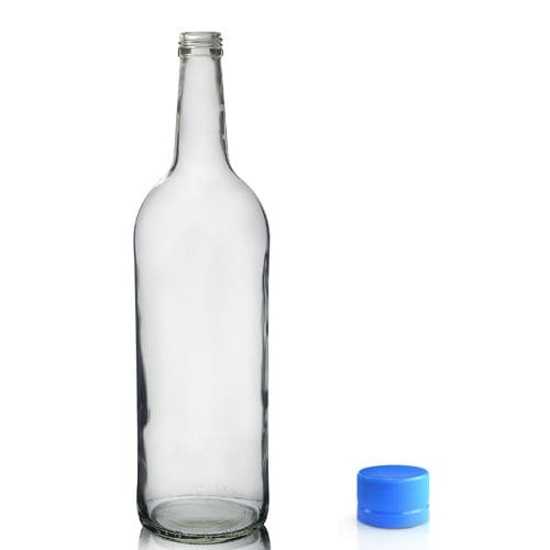 1 Litre Clear Glass Mountain Bottle & MCA Screw Cap