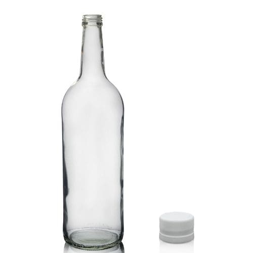 1 Litre Clear Glass Mountain Bottle & MCA Screw Cap