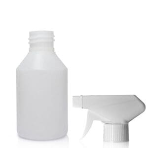 150ml Natural HDPE Round Bottle & Trigger Spray