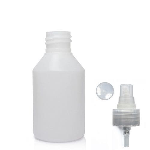150ml Natural HDPE Round Bottle & Atomiser Spray