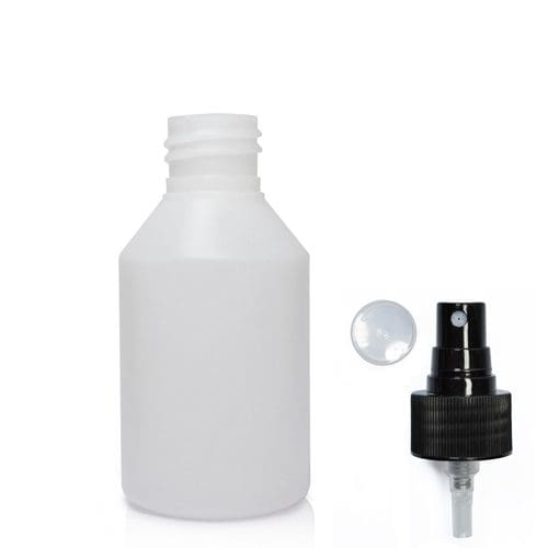 150ml Natural HDPE Round Bottle & Atomiser Spray