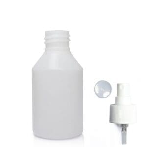 150ml Natural HDPE Round Bottle & Atomiser Spray
