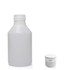 150ml Natural HDPE Round Bottle & Flip Top Cap